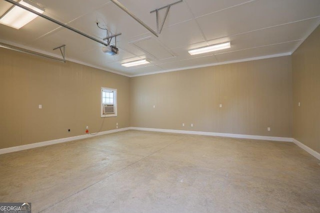 unfurnished room with concrete flooring