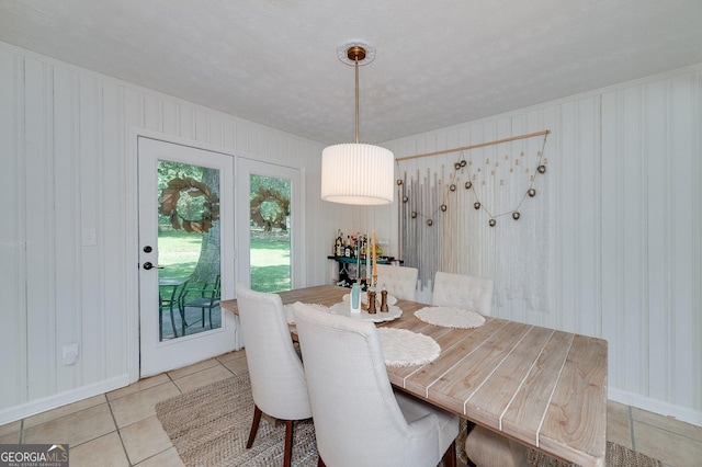 view of tiled dining area