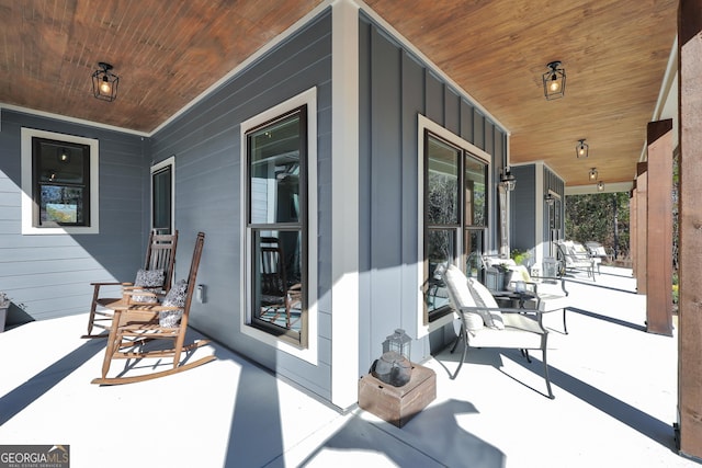 view of patio with covered porch