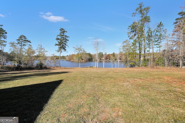 view of yard featuring a water view