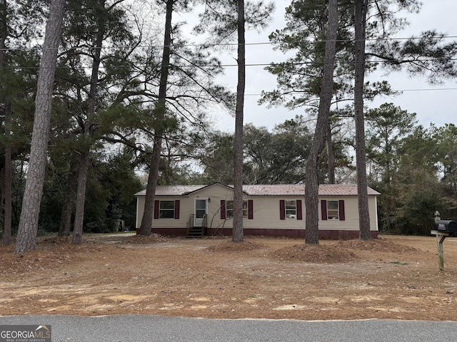 view of single story home