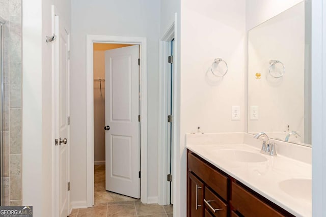 bathroom featuring vanity and tile patterned floors