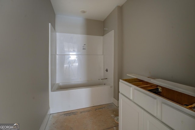 full bathroom featuring vanity and shower / tub combination