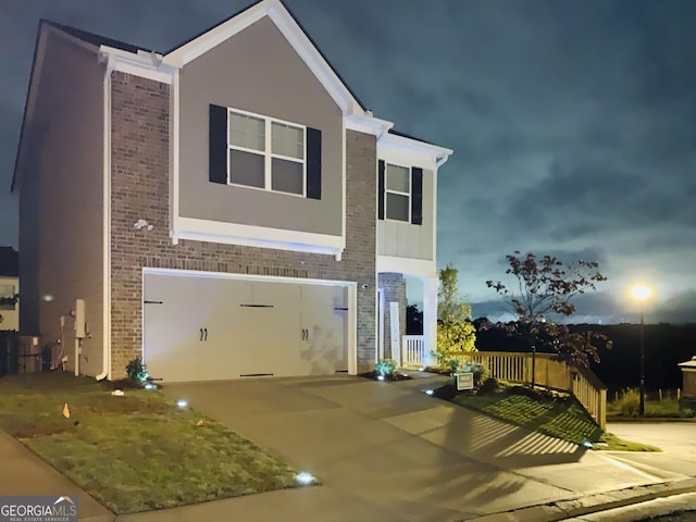 view of front of home featuring a garage