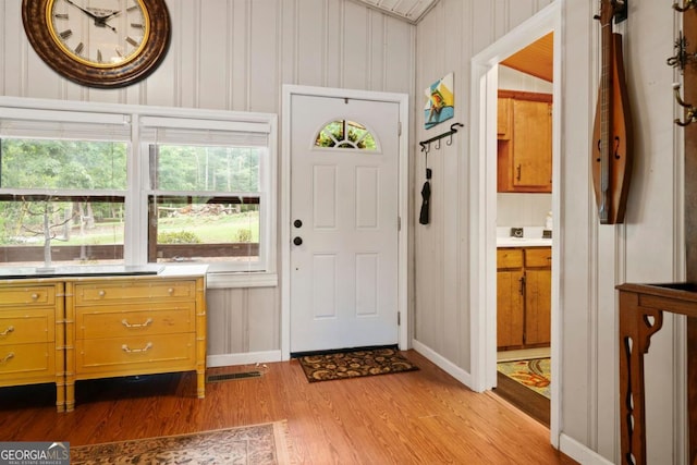 foyer featuring light hardwood / wood-style floors