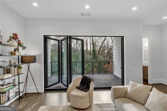 interior space featuring dark hardwood / wood-style floors