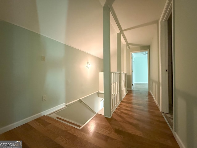 corridor featuring wood-type flooring