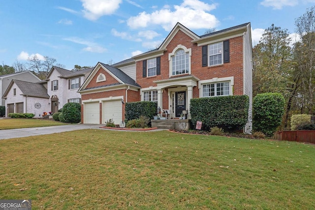 view of front of home with a front lawn