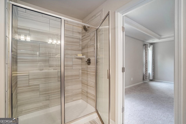 bathroom featuring walk in shower