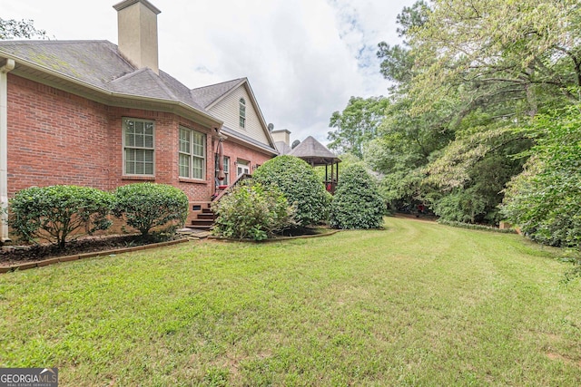 view of yard featuring a gazebo