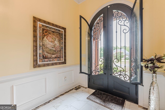 entryway with french doors