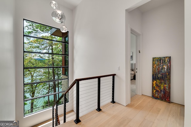 corridor featuring light hardwood / wood-style floors