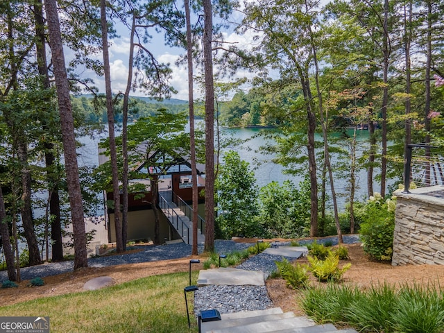 view of home's community featuring a water view