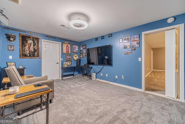 miscellaneous room featuring carpet floors