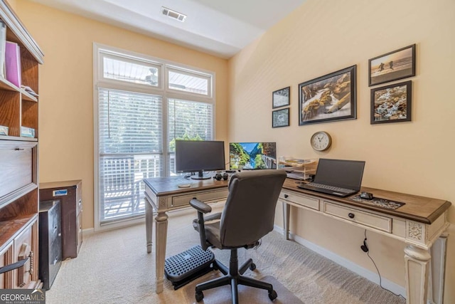 view of carpeted office