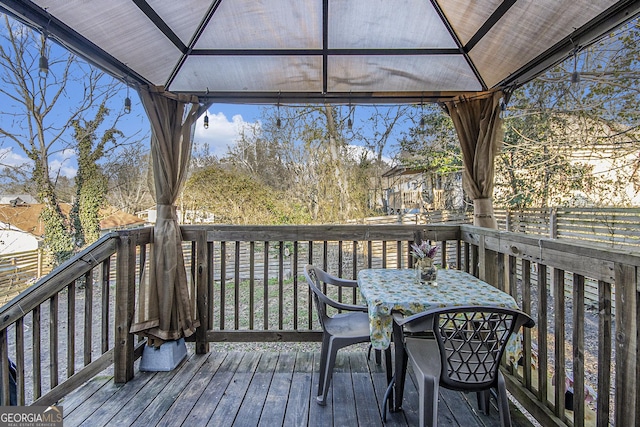 deck featuring a gazebo