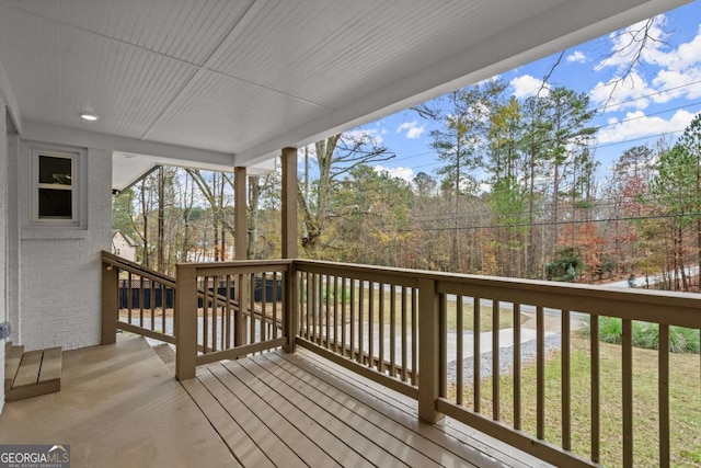 view of wooden deck