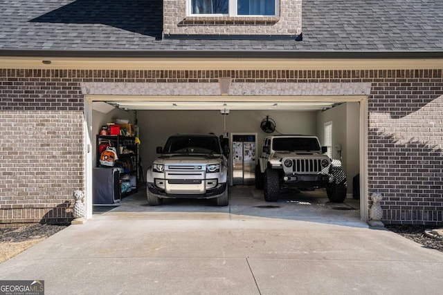 view of garage