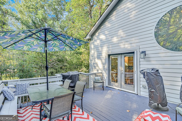 deck featuring french doors