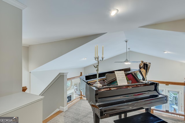 interior space with vaulted ceiling