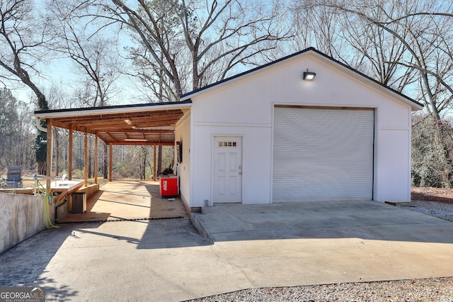 view of garage