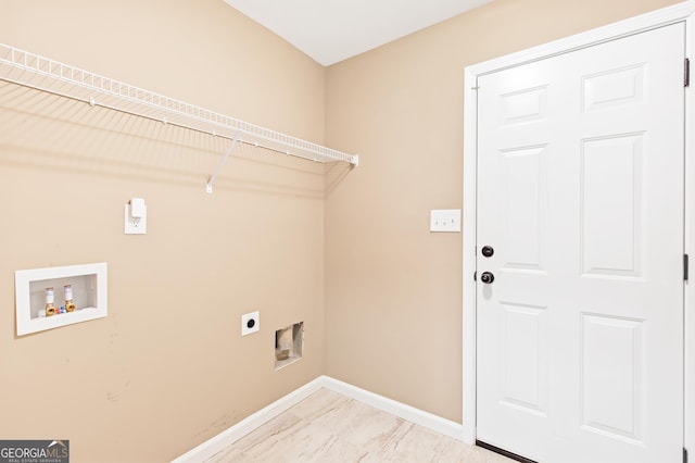 washroom with electric dryer hookup and washer hookup