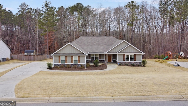 craftsman-style home featuring central AC