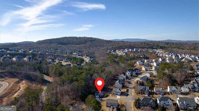 bird's eye view featuring a mountain view