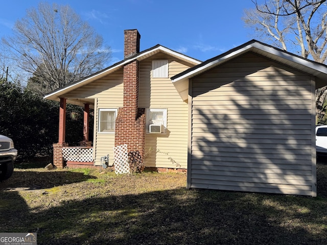 view of home's exterior with a porch