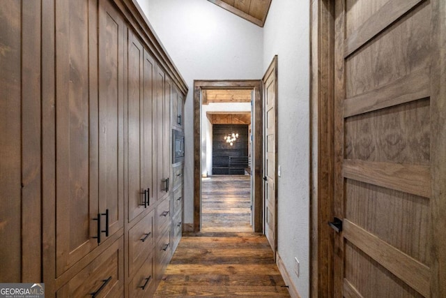 hall featuring dark hardwood / wood-style flooring