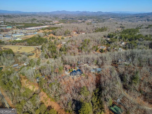 aerial view featuring a mountain view