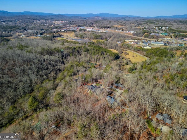 aerial view featuring a mountain view