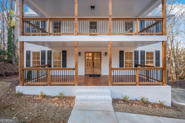 view of front facade featuring covered porch