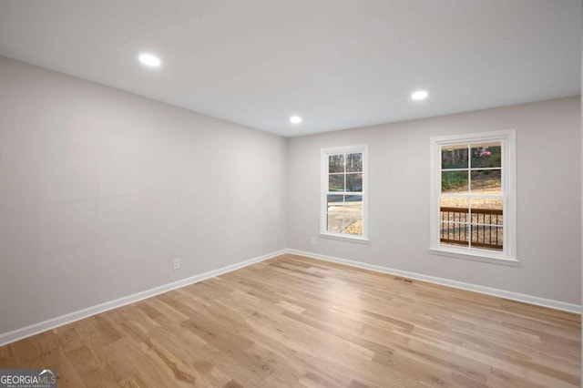 empty room featuring light hardwood / wood-style flooring