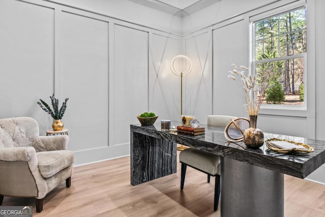 office featuring light hardwood / wood-style flooring