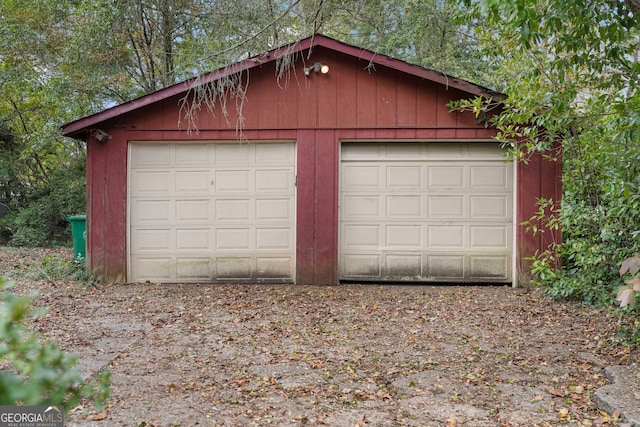 view of garage