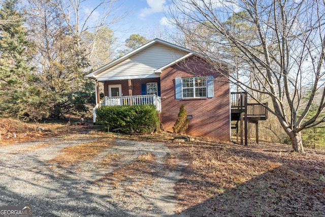 view of front of home with a porch