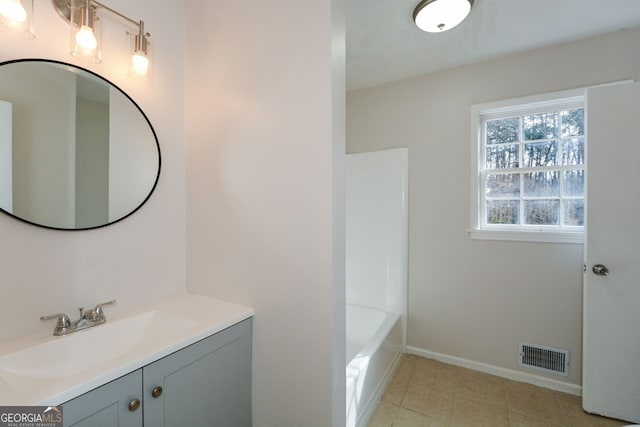 bathroom featuring vanity and tile patterned floors