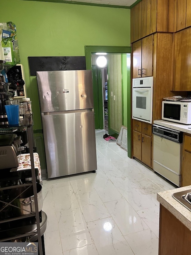 kitchen featuring white appliances