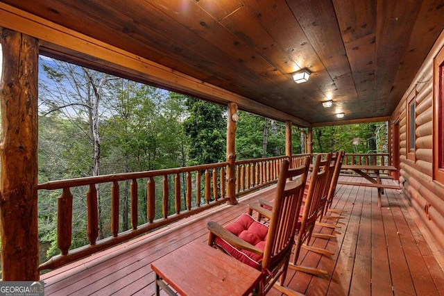 view of wooden deck