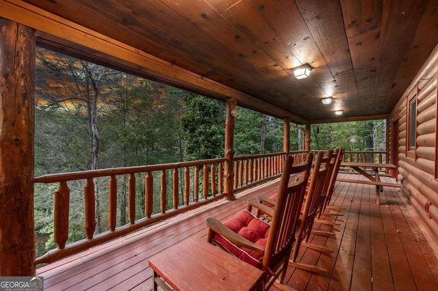 view of wooden deck