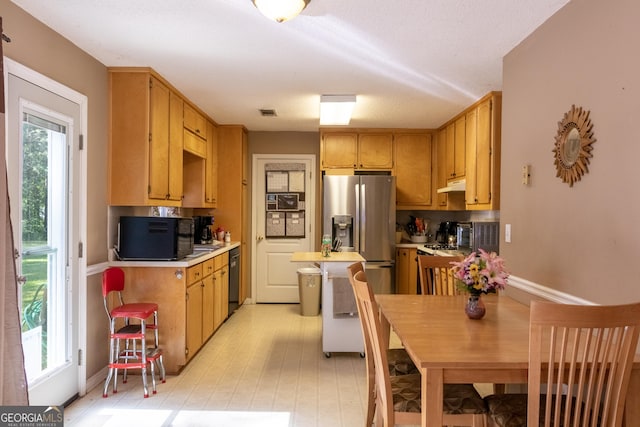 kitchen with black appliances