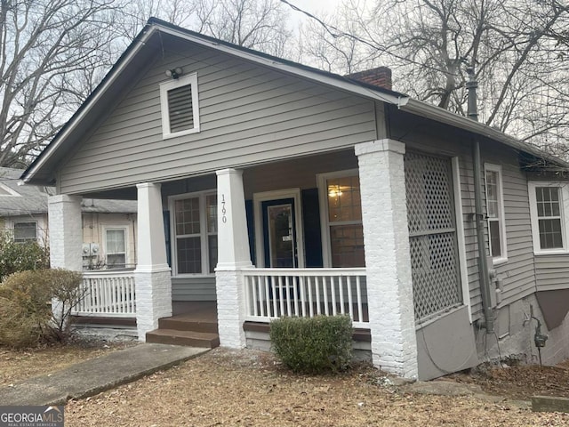 view of front of house with covered porch