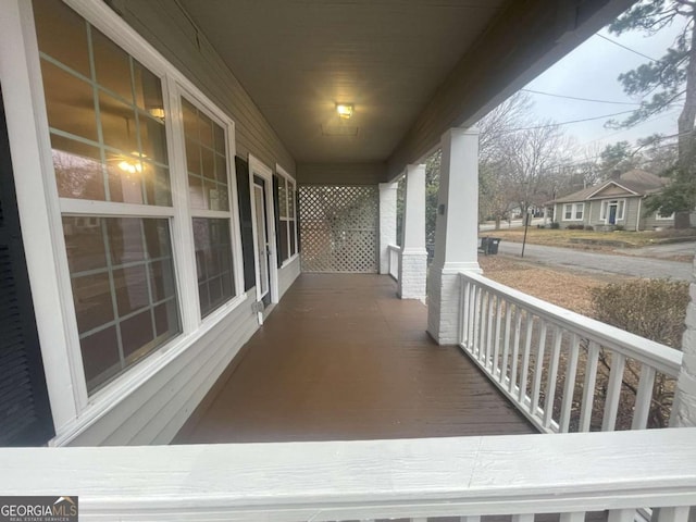 deck with covered porch