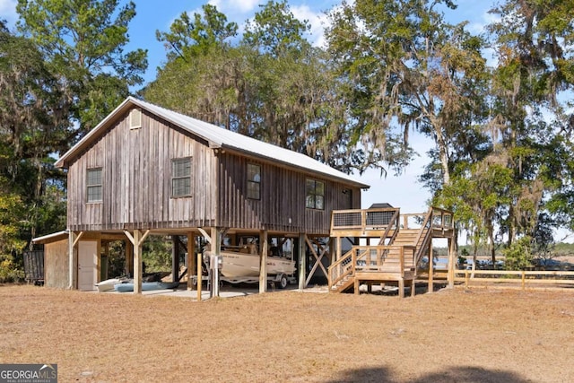 view of front of home featuring a deck