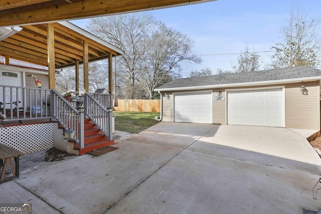 view of garage