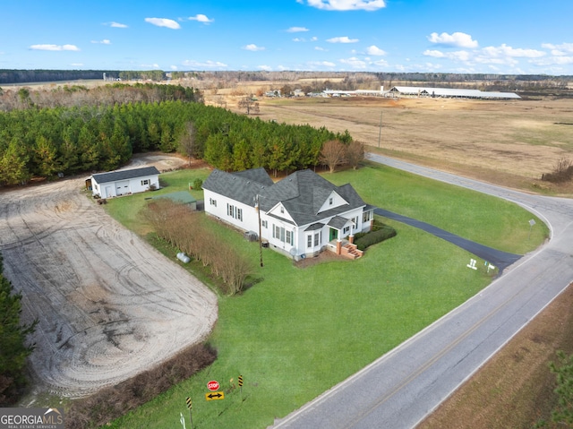 bird's eye view featuring a rural view