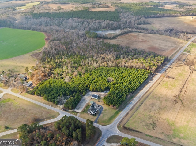 bird's eye view featuring a rural view