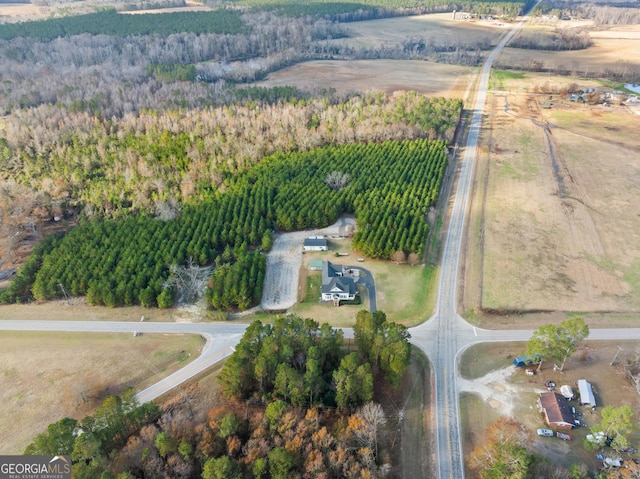 aerial view with a rural view