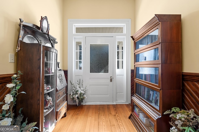 doorway to outside featuring light hardwood / wood-style flooring